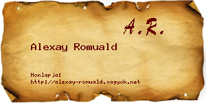 Alexay Romuald névjegykártya